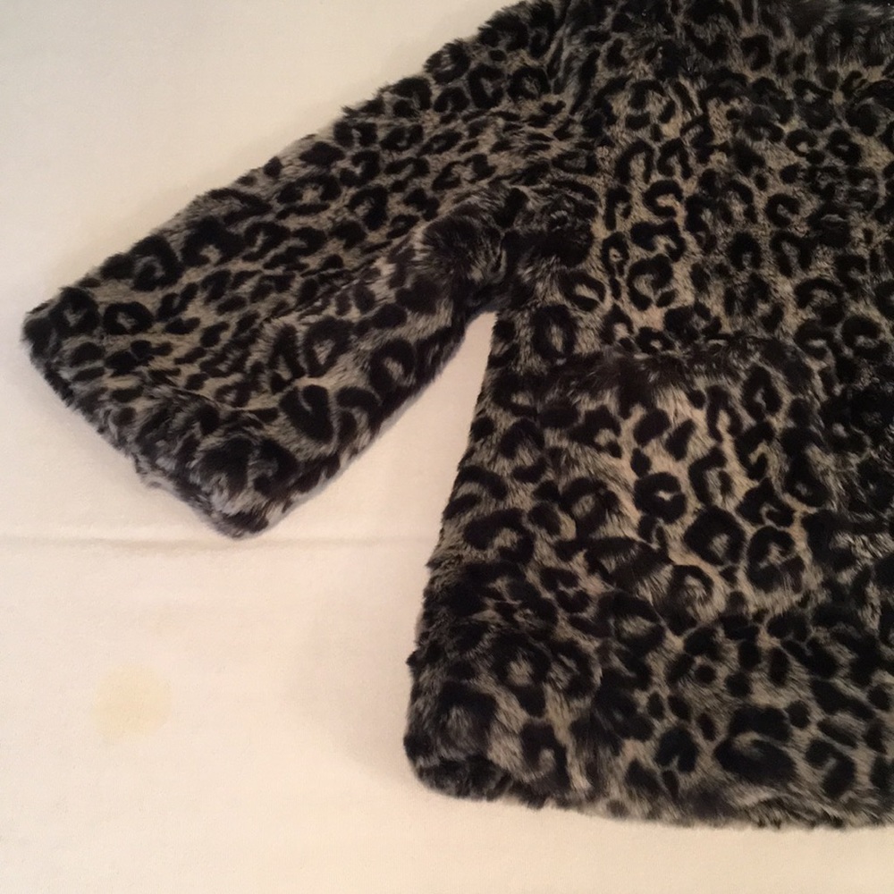 EUC Animal Print Faux Fur Jacket